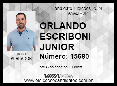 Candidato ORLANDO ESCRIBONI JUNIOR 2024 - TANABI - Eleições