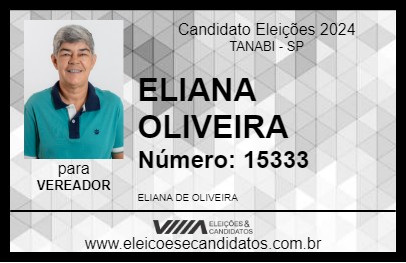 Candidato ELIANA OLIVEIRA 2024 - TANABI - Eleições