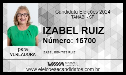 Candidato IZABEL RUIZ 2024 - TANABI - Eleições