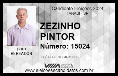 Candidato ZEZINHO PINTOR 2024 - TANABI - Eleições