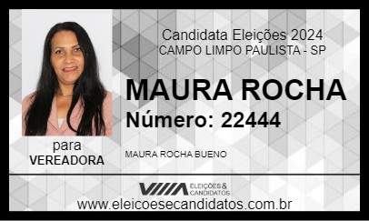 Candidato MAURA ROCHA 2024 - CAMPO LIMPO PAULISTA - Eleições