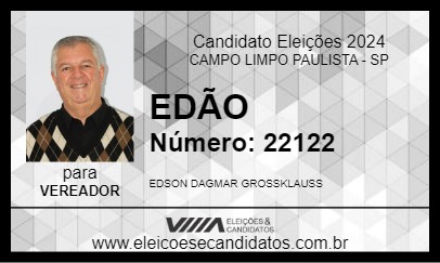 Candidato EDÃO 2024 - CAMPO LIMPO PAULISTA - Eleições