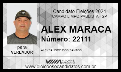 Candidato ALEX MARACA 2024 - CAMPO LIMPO PAULISTA - Eleições