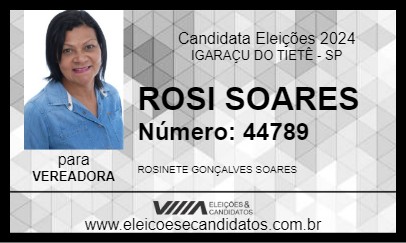 Candidato ROSI SOARES 2024 - IGARAÇU DO TIETÊ - Eleições