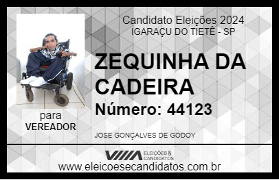 Candidato ZEQUINHA DA CADEIRA 2024 - IGARAÇU DO TIETÊ - Eleições