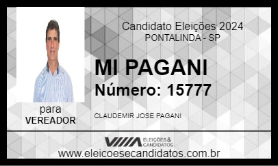 Candidato MI PAGANI 2024 - PONTALINDA - Eleições