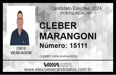 Candidato CLEBER MARANGONI 2024 - PONTALINDA - Eleições