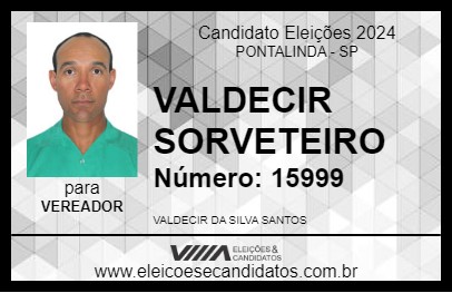 Candidato VALDECIR SORVETEIRO 2024 - PONTALINDA - Eleições