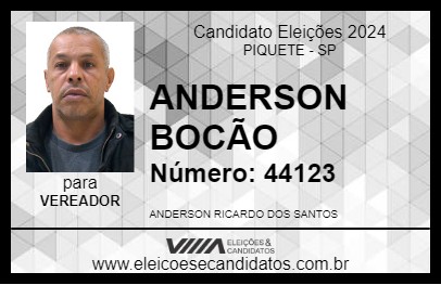 Candidato ANDERSON BOCÃO 2024 - PIQUETE - Eleições