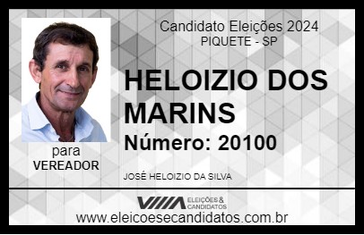 Candidato HELOIZIO DOS MARINS 2024 - PIQUETE - Eleições