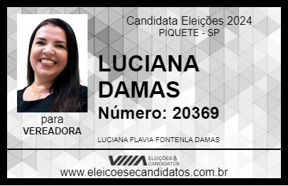 Candidato LUCIANA DAMAS 2024 - PIQUETE - Eleições