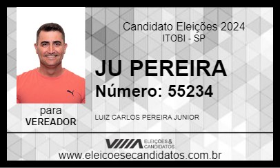 Candidato JU PEREIRA 2024 - ITOBI - Eleições