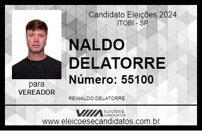 Candidato NALDO DELATORRE 2024 - ITOBI - Eleições