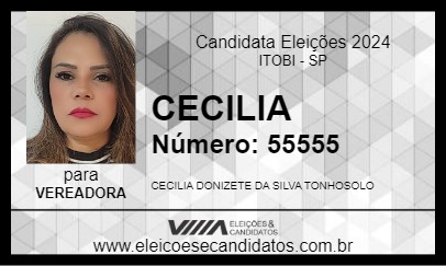 Candidato CECILIA 2024 - ITOBI - Eleições