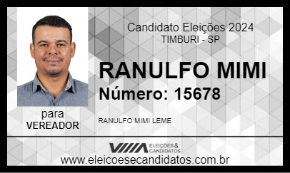 Candidato RANULFO MIMI 2024 - TIMBURI - Eleições