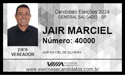 Candidato GRILINHO PINTOR 2024 - GENERAL SALGADO - Eleições