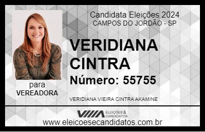 Candidato VERIDIANA CINTRA 2024 - CAMPOS DO JORDÃO - Eleições