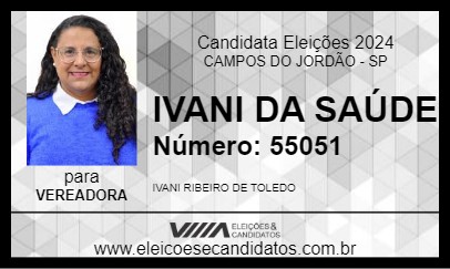 Candidato IVANI DA SAÚDE 2024 - CAMPOS DO JORDÃO - Eleições