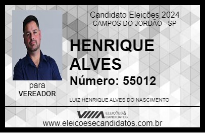 Candidato HENRIQUE ALVES 2024 - CAMPOS DO JORDÃO - Eleições