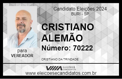 Candidato CRISTIANO ALEMÃO 2024 - BURI - Eleições