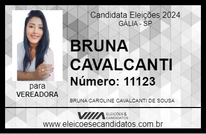 Candidato BRUNA CAVALCANTI 2024 - GÁLIA - Eleições