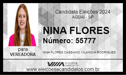 Candidato NINA FLORES 2024 - AGUAÍ - Eleições