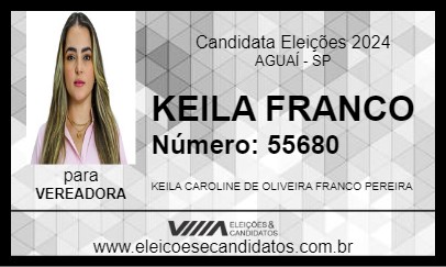 Candidato KEILA FRANCO 2024 - AGUAÍ - Eleições