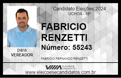 Candidato FABRICIO RENZETTI 2024 - UCHOA - Eleições