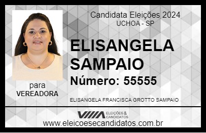 Candidato ELISANGELA SAMPAIO 2024 - UCHOA - Eleições