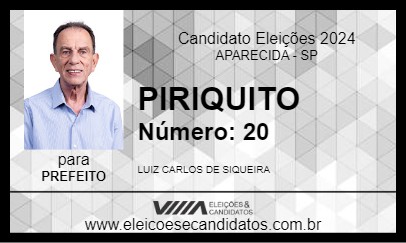 Candidato PIRIQUITO 2024 - APARECIDA - Eleições