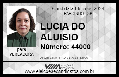 Candidato LUCIA DO ALUISIO 2024 - PARDINHO - Eleições