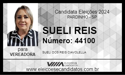 Candidato SUELI REIS 2024 - PARDINHO - Eleições