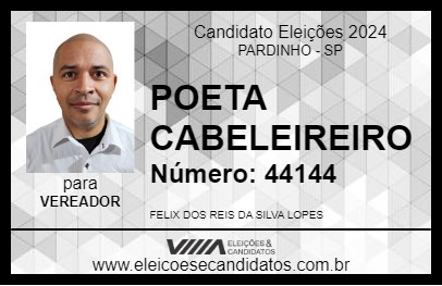 Candidato POETA CABELEIREIRO 2024 - PARDINHO - Eleições