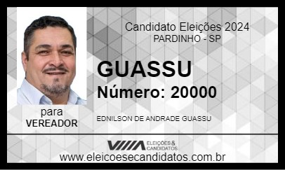 Candidato GUASSU 2024 - PARDINHO - Eleições