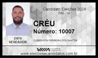 Candidato CRÉU 2024 - ITAÍ - Eleições