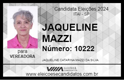 Candidato JAQUELINE MAZZI 2024 - ITAÍ - Eleições