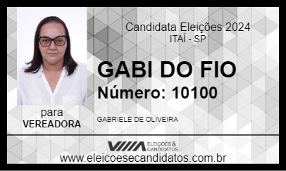 Candidato GABI DO FIO 2024 - ITAÍ - Eleições