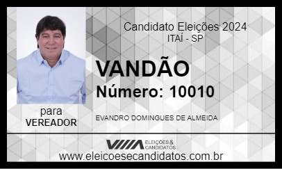 Candidato VANDÃO 2024 - ITAÍ - Eleições