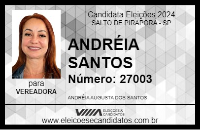 Candidato ANDRÉIA SANTOS 2024 - SALTO DE PIRAPORA - Eleições