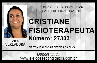 Candidato CRISTIANE FISIOTERAPEUTA 2024 - SALTO DE PIRAPORA - Eleições