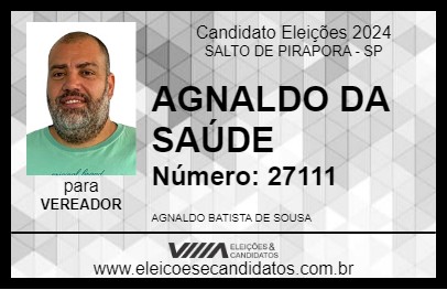 Candidato AGNALDO DA SAÚDE 2024 - SALTO DE PIRAPORA - Eleições