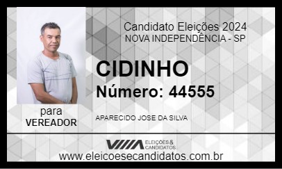 Candidato CIDINHO 2024 - NOVA INDEPENDÊNCIA - Eleições