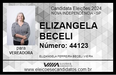 Candidato ELIZANGELA BECELI 2024 - NOVA INDEPENDÊNCIA - Eleições