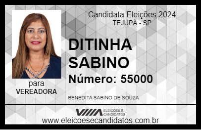 Candidato DITINHA SABINO 2024 - TEJUPÁ - Eleições