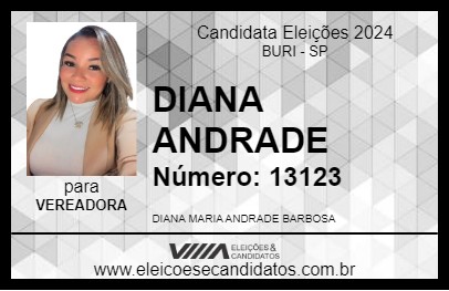 Candidato DIANA ANDRADE 2024 - BURI - Eleições