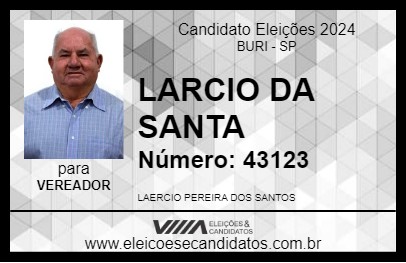 Candidato LAERCIO DA SANTA 2024 - BURI - Eleições