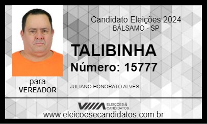 Candidato TALIBINHA 2024 - BÁLSAMO - Eleições