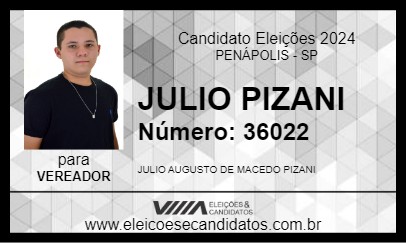 Candidato JULIO PIZANI 2024 - PENÁPOLIS - Eleições