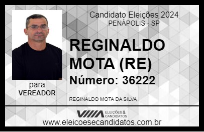 Candidato REGINALDO MOTA (RE) 2024 - PENÁPOLIS - Eleições