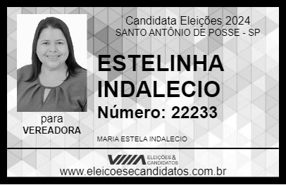 Candidato ESTELINHA INDALECIO 2024 - SANTO ANTÔNIO DE POSSE - Eleições